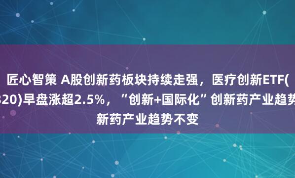 匠心智策 A股创新药板块持续走强，医疗创新ETF(516820)早盘涨超2.5%，“创新+国际化”创新药产业趋势不变
